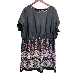 ASOS Curve Skull Edged Skater Dress Size 18